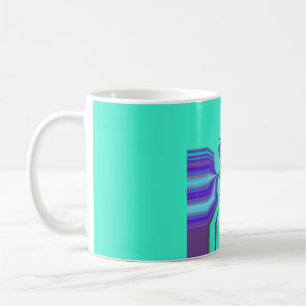 Schöne Lila Cyan Iridescent Blue Vektorfarbe Kaffeetasse
