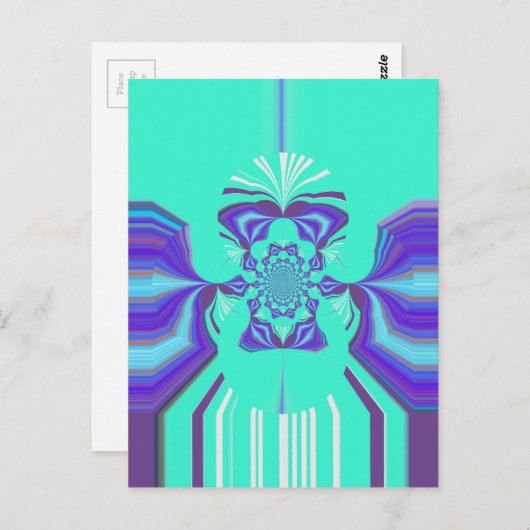 Schöne Lila Cyan Iridescent Blue Vektorfarbe Postkarte (Vorne/Hinten)