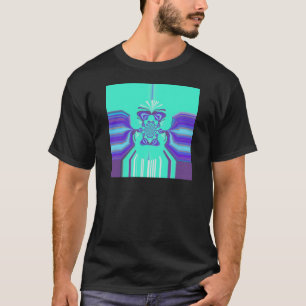 Schöne Lila Cyan Iridescent Blue Vektorfarbe T-Shirt