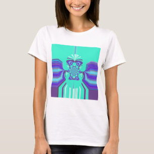 Schöne Lila Cyan Iridescent Blue Vektorfarbe T-Shirt