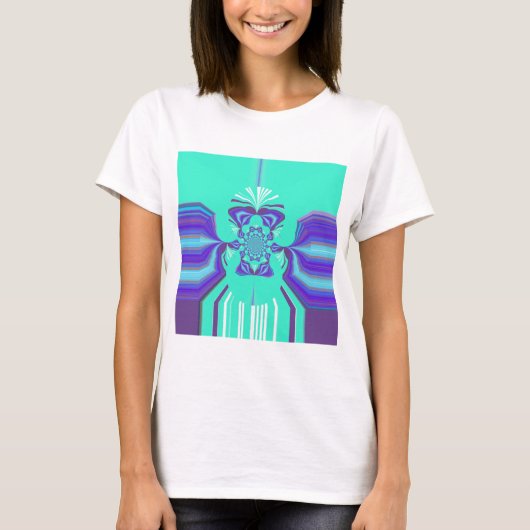 Schöne Lila Cyan Iridescent Blue Vektorfarbe T-Shirt (Vorderseite)