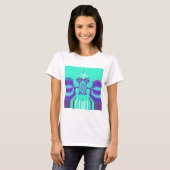 Schöne Lila Cyan Iridescent Blue Vektorfarbe T-Shirt (Vorne ganz)