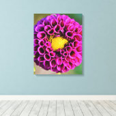 Schöne Lila Dalia Blume Macrophotographie Leinwanddruck (Insitu (Holzboden))