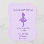 Schöne Lila Dance-Erwägung Einladung (Vorne/Hinten)