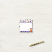 Schöne Lila Farbe mit Pfoten niedliche Kätzchen 3" Post-it Klebezettel (Auf Schreibtisch)