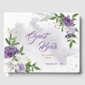 schöne, lila Farbtöne Blume Grün Gästebuch (Vorderseite)