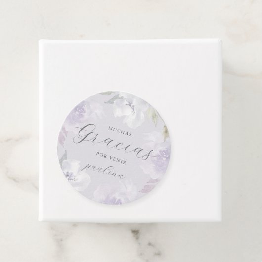 Schöne Lila Flora Quinceañera Gracias Name Geschenkanhänger (Beispiel)