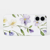 Schöne lila gelbe Blumen iPhone 16 Hülle (Rückseite (Horizontal))