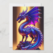 Schöne Lila Glass Dragon Statue flache Begrüßung Karte (Vorderseite)