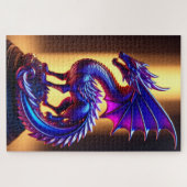 Schöne Lila Glass Dragon Statue Puzzle (Horizontal)