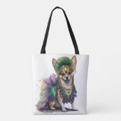 SCHÖNE LILA GREEN GOLD MARDI GRAS PUPPY HUND TASCHE (Rückseite)