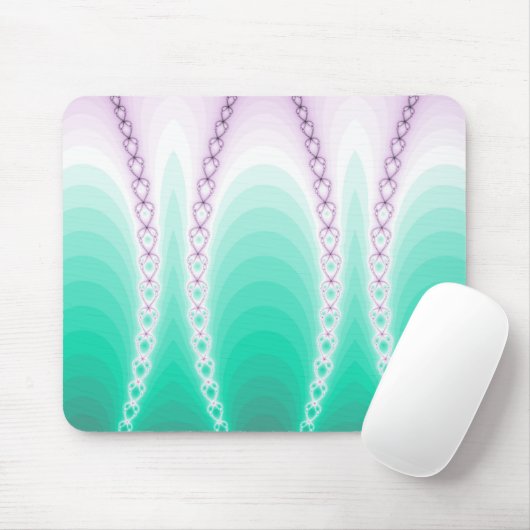Schöne Lila, grüne Fraktal-Kette Mousepad (Mit Mouse)