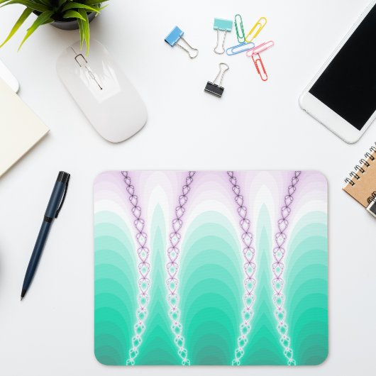 Schöne Lila, grüne Fraktal-Kette Mousepad