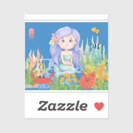 Schöne LILA Haarbietung im Meer Aufkleber