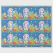 Schöne LILA Haarbietung im Meer Geschenkpapier (Flach)