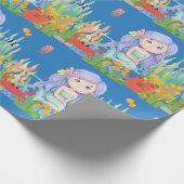 Schöne LILA Haarbietung im Meer Geschenkpapier (Ecke)