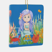 Schöne LILA Haarbietung im Meer Keramikornament (Rechts)