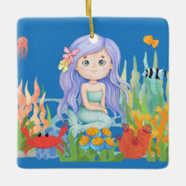 Schöne LILA Haarbietung im Meer Keramikornament