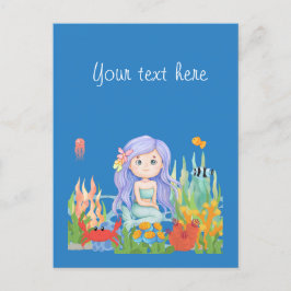 Schöne LILA Haarbietung im Meer Postkarte