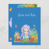 Schöne LILA Haarbietung im Meer Postkarte (Vorne/Hinten)