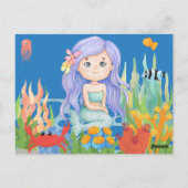 Schöne LILA Haarbietung im Meer Postkarte (Rückseite)