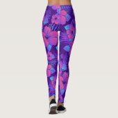 Schöne lila Hibiskus Blume Leggings (Rückseite)