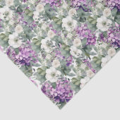 Schöne lila Hortensien & Eukalyptus Seidenpapier (Detail)
