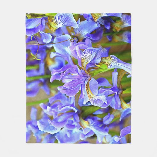 Schöne Lila Iren im Mai Fleecedecke (Vorderseite)