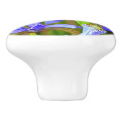 Schöne Lila Iren im Mai Keramikknauf (Seitenansicht)