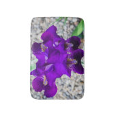 Schöne lila Iris Badematte (Vorderseite Vertikal)