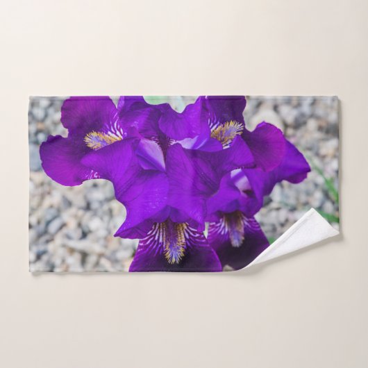 Schöne lila Iris Badhandtuch Set (Handtuch)