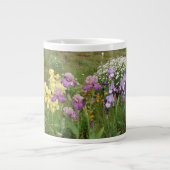 Schöne Lila Iris Blume Blumengarten Foto Jumbo-Tasse (Vorderseite)
