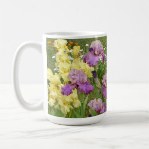Schöne Lila Iris Blume Blumengarten Foto Kaffeetasse