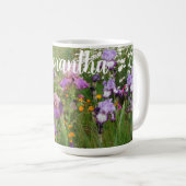 Schöne Lila Iris Blume Blumengarten Frauen Kaffeetasse (VorderseiteRechts)