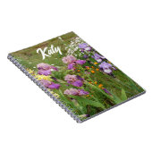 Schöne Lila Iris-Blume Blüte individuell anpassbar Notizblock (Rechte Seite)