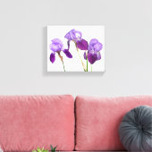 Schöne lila Iris-Blume Kunstvoll blühende Kunst Leinwanddruck (Insitu (Wohnzimmer))