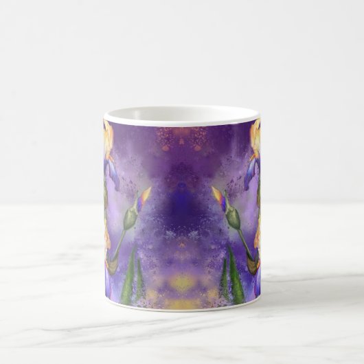 Schöne Lila Iris Blume Malerei Kaffeetasse (Mittel)