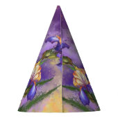 Schöne Lila Iris Blume Malerei Partyhütchen (Rückseite)