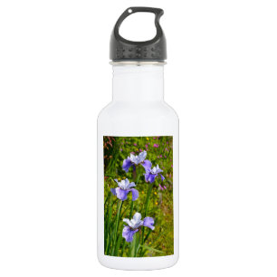 Schöne lila Iris-Blume Trinkflasche