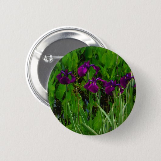 Schöne Lila Iris Button (Vorne & Hinten)