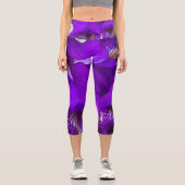 Schöne lila Iris Capri Leggings (Vorderseite)