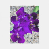 Schöne lila Iris Fleecedecke (Vorderseite)