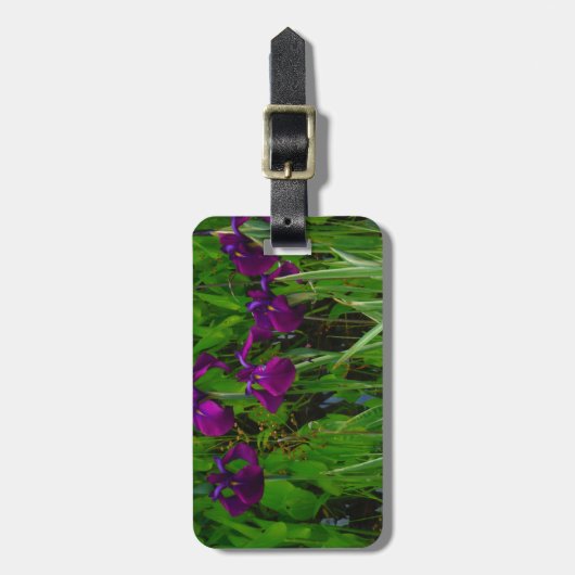Schöne Lila Iris Gepäckanhänger (Vorderseite vertikal)