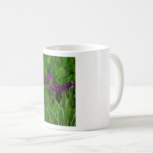 Schöne Lila Iris Kaffeetasse (VorderseiteRechts)