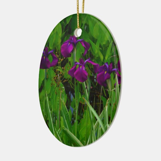 Schöne Lila Iris Keramik Ornament (Links)