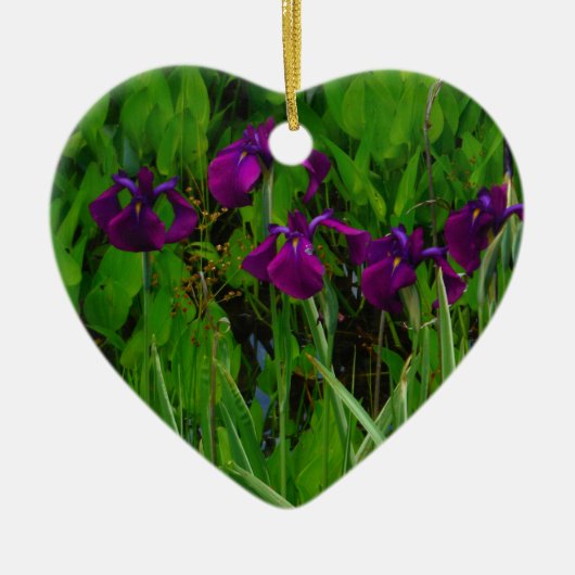 Schöne Lila Iris Keramik Ornament (Vorne)