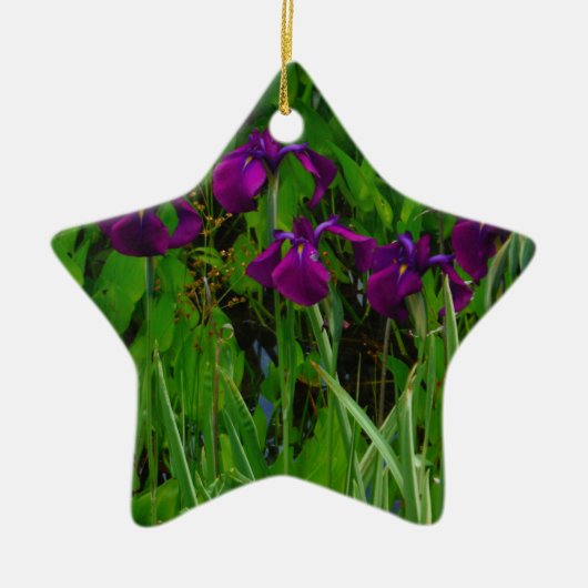 Schöne Lila Iris Keramik Ornament (Vorne)