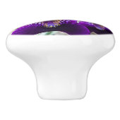 Schöne lila Iris Keramikknauf (Seitenansicht)