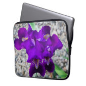 Schöne lila Iris Laptopschutzhülle (Vorderseite Links)