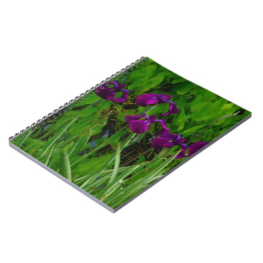 Schöne Lila Iris Notizblock (Linke Seite)